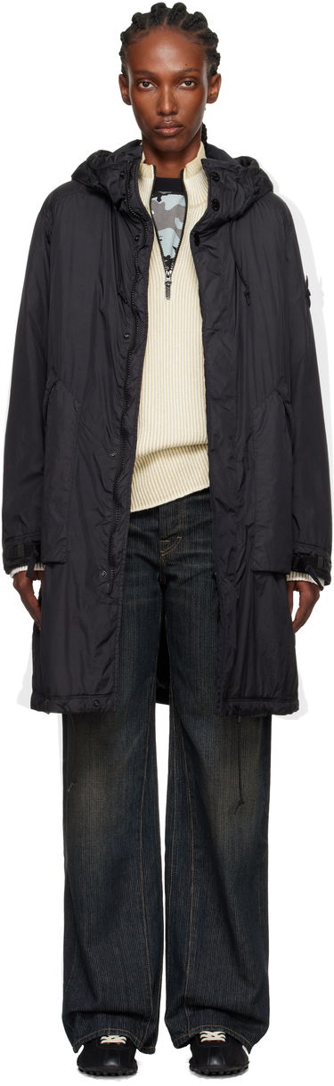 Frakker Stone Island Crinkled Reps NY Coat Sort | K2S15 7100003 S0A23, 0