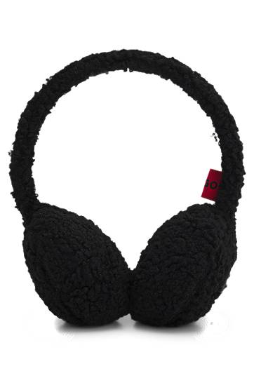 Tilbehør BOSS Teddy ear muffs with stacked-logo embroidery Sort | 50550599, 0