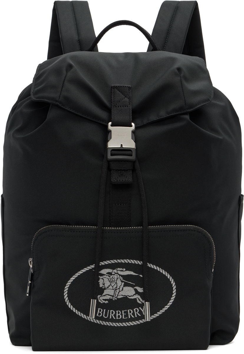 Rygsæk Burberry Orkney Flap Backpack Sort | 8111314