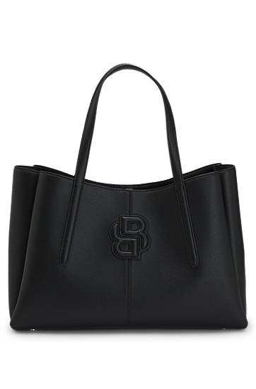 Mulepose BOSS Grained Faux-Leather Tote Bag with Double B Monogram Sort | 50535938