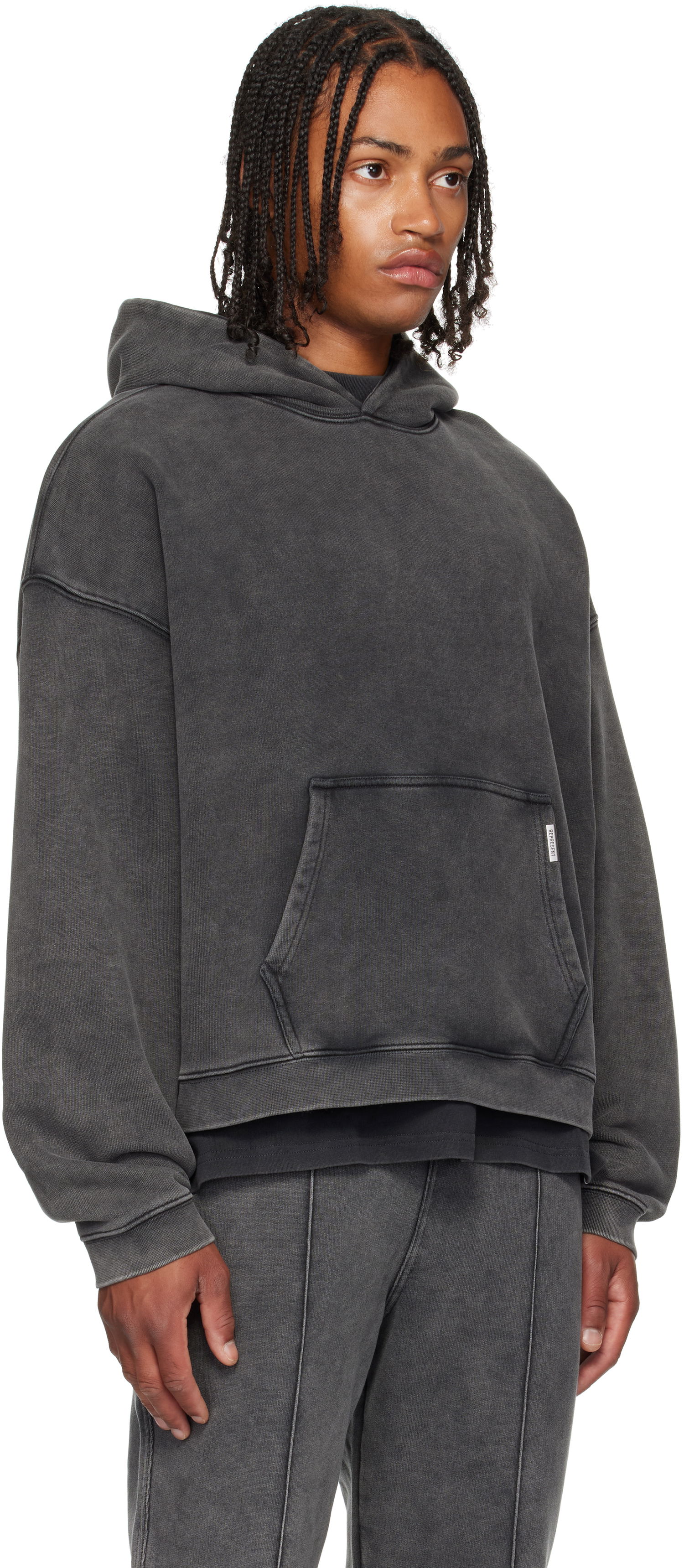 Sweatshirt Represent Clo Represent Initial Boxy Hoodie Grå | INM413, 1