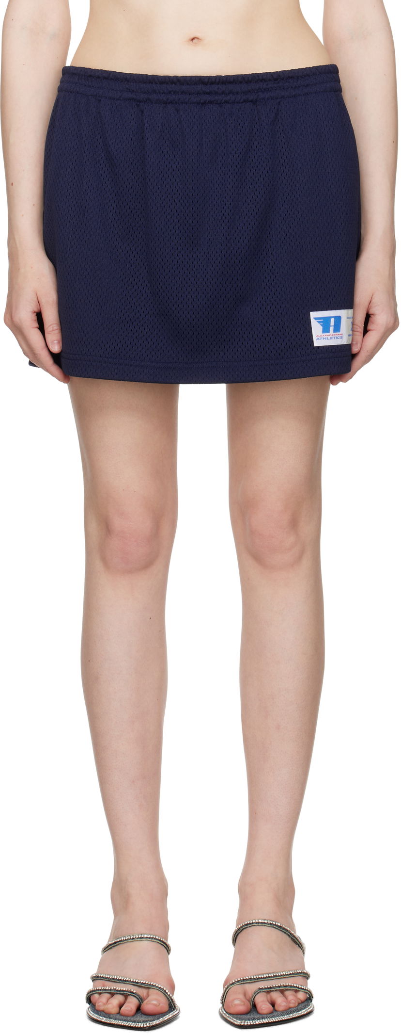 Nederdel Alexander Wang Alexander Wang Deconstructed Athletic Mesh Skort Mørkeblå | 1CC2255101