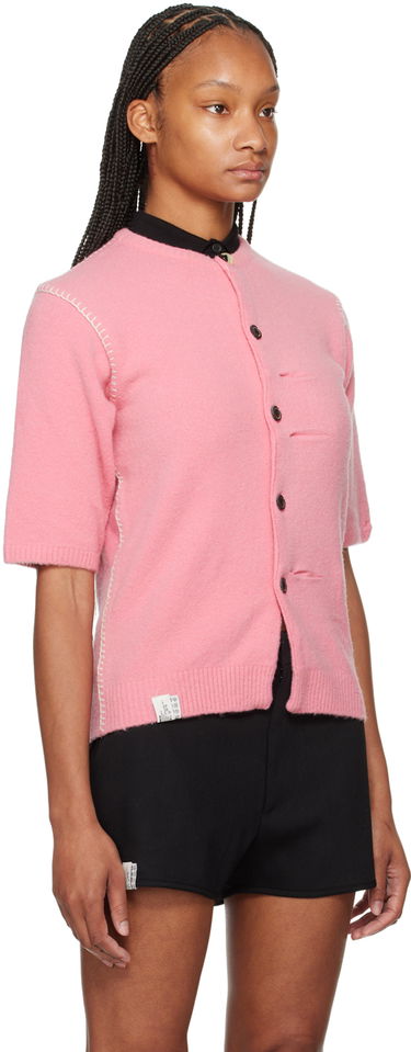 Sweater ADER ERROR Logo Flag Cardigan Lyserød | BN01SSKT0702PK, 3