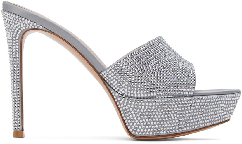 Sneakers og sko Gianvito Rossi Gianvito Rossi Tracey Crystal Heeled Sandals Grå | G16550.85RIC.RAS