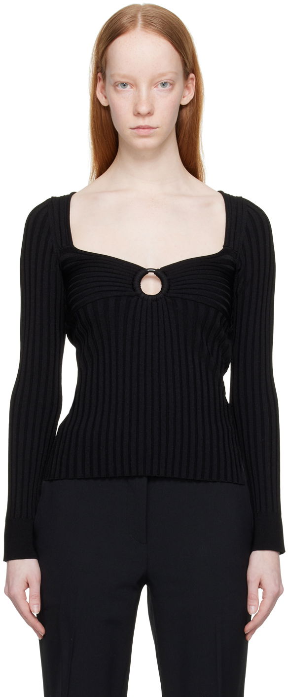 Sweater Stella McCartney Ribbed Ring Detail Top Sort | 6K02933S2375