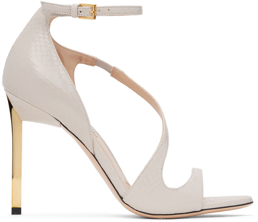 Sneakers og sko Tom Ford Shiny Ayers Heeled Sandals Grå | W3545-EAY004G