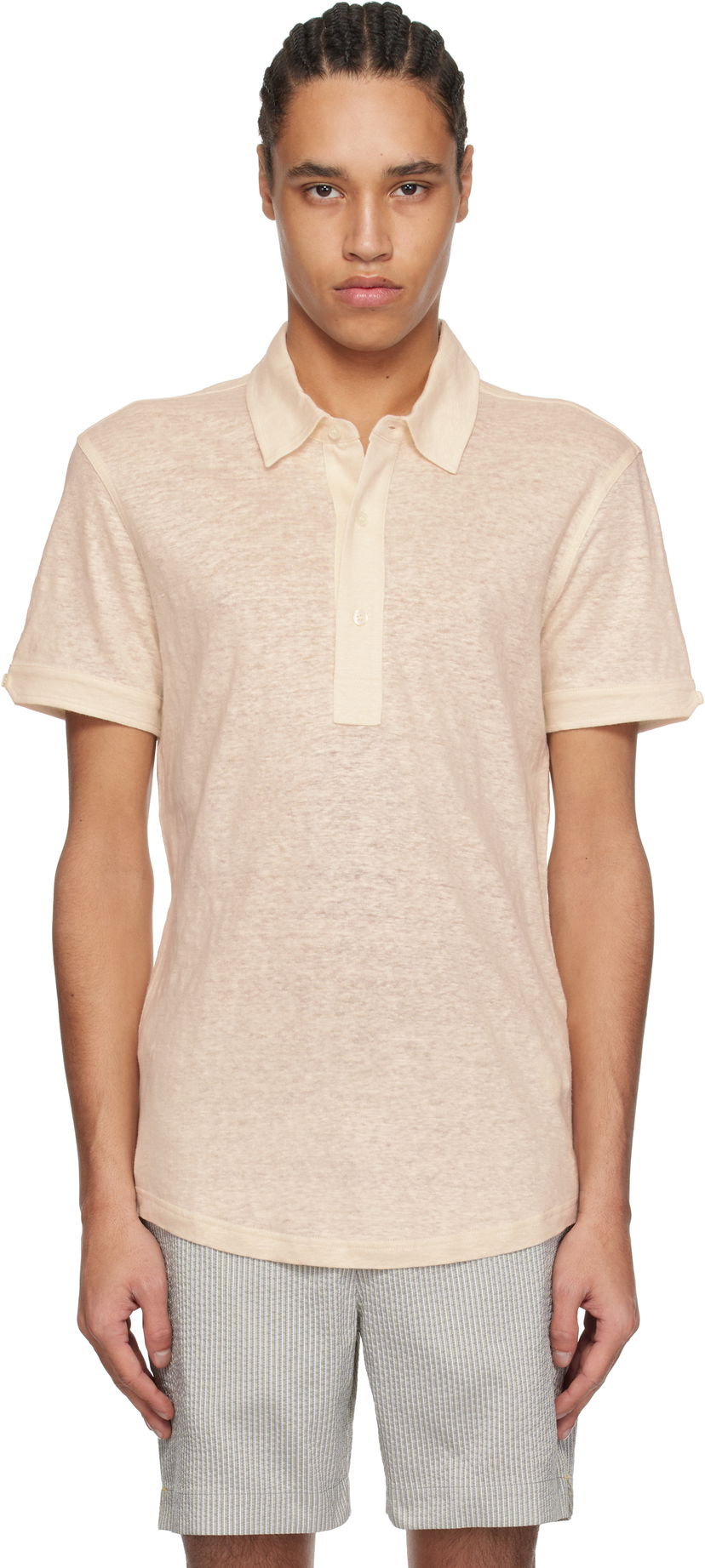 Polo skjorte Orlebar Brown Orlebar Brown Sebastian Linen Polo Beige | 280280
