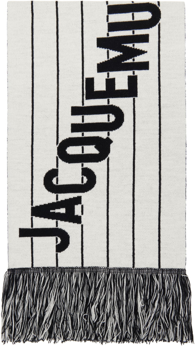 Tørklæde Jacquemus Jacquemus 'The Liga' Knit Scarf Hvid | 25E255AC758-2200