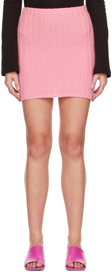Nederdel Blumarine Embroidered Knit Mini Skirt Lyserød | 2G069A, 0
