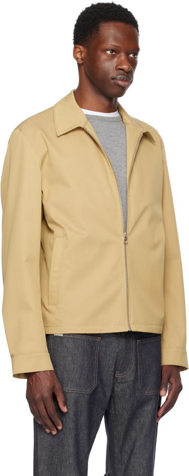 Jakke BOSS BECKHAM x BOSS Cotton Blend Zip-Up Jacket Beige | 50549075, 2