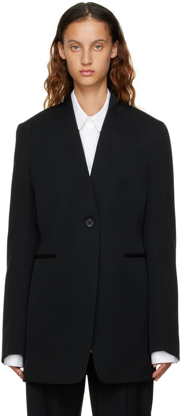 Jakke Jil Sander Single-Breasted Blazer Sort | J04BN0001_J40021