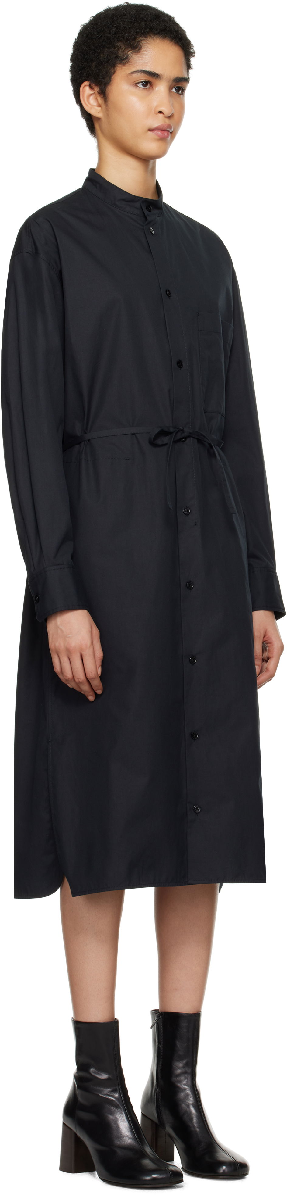 Kjole LEMAIRE Lemaire Drawstring Midi Shirt Dress Sort | DR1087 LF839, 1