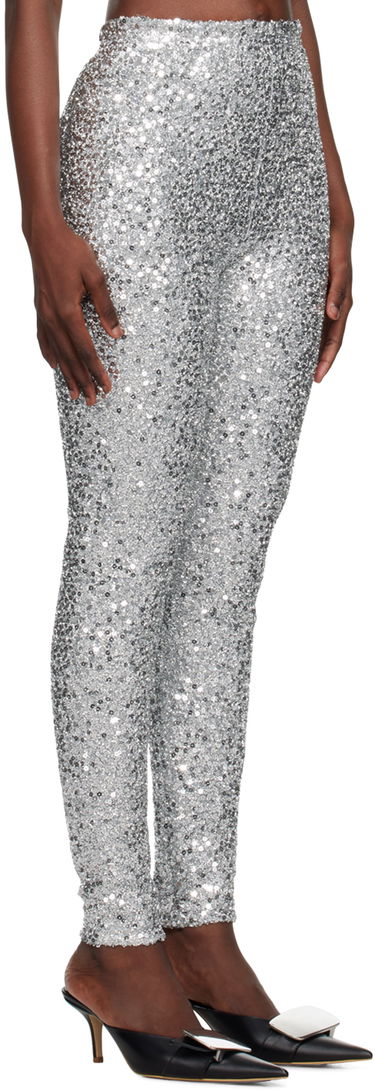 Leggings We11done We11done Sequined Leggings Metalisk | WD-LE3-23-246-W-SV, 1