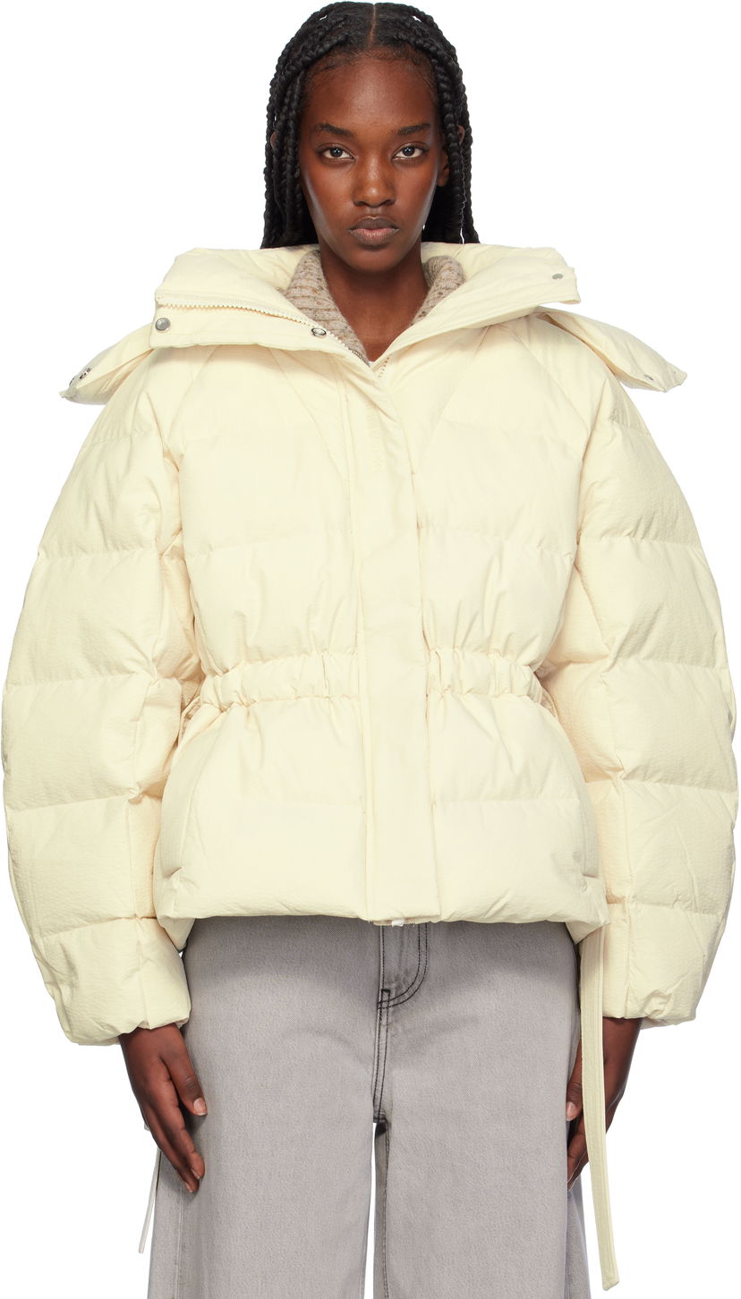 Puffer jakke GANNI Oversized Down Puffer Jacket Beige | F9690