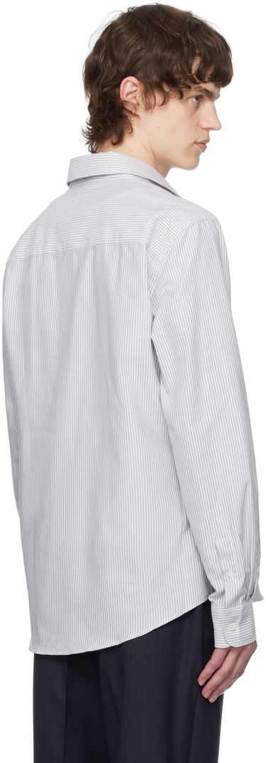 Skjorte AMI AMI Cotton Striped Button-Down Ami de Coeur Shirt Hvid | USH063.CO0087, 2