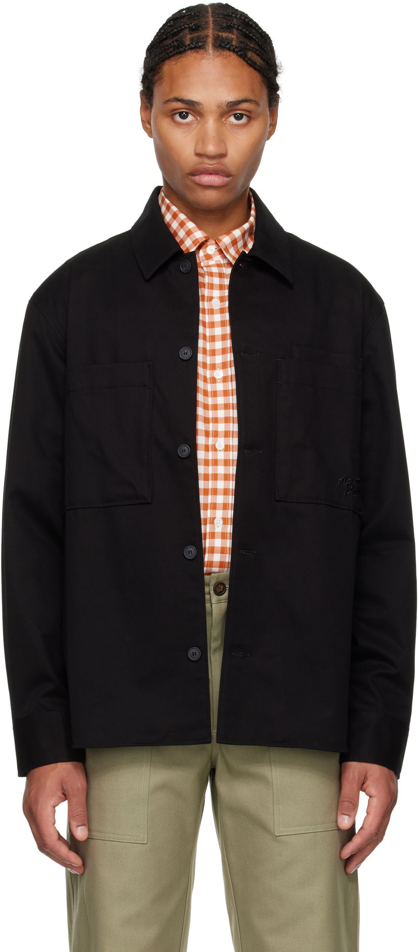 Skjorte MAISON KITSUNÉ Cotton Overshirt Sort | MM00401WW0122