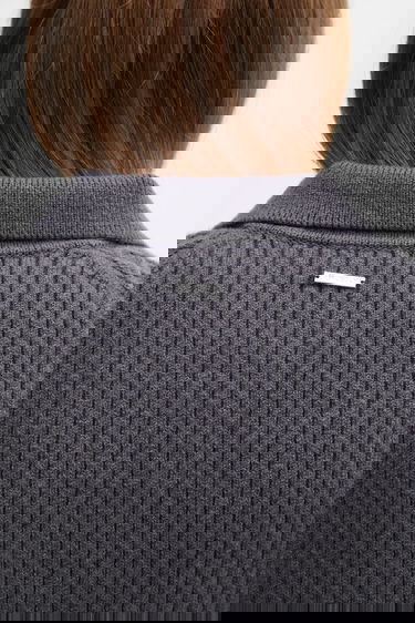 Sweater JW Anderson JW Anderson Cropped Cable Knit Polo Grå | KW1443.YN0446, 3