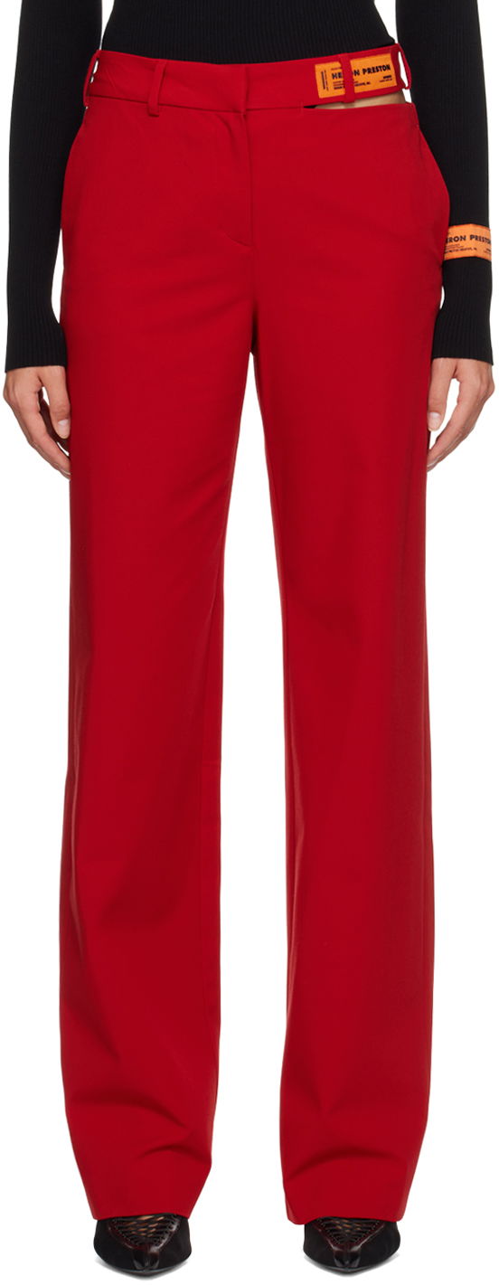 Bukser HERON PRESTON Heron Preston Cutout Trousers Rød | HWCO002S23FAB0012500