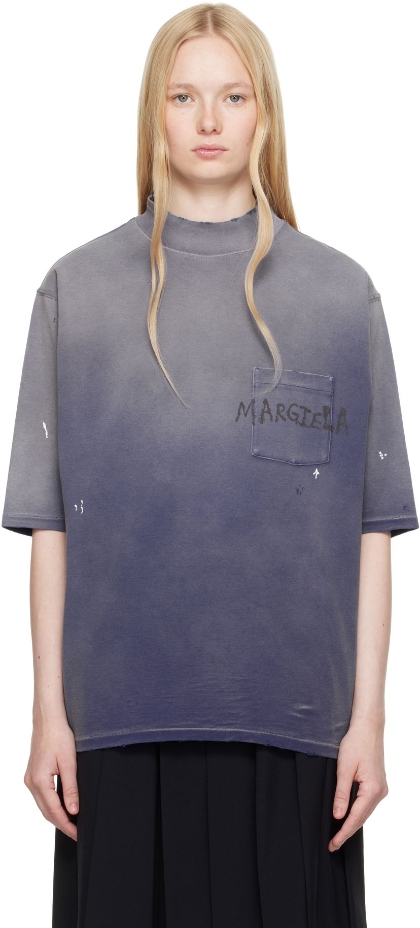 T-shirt Maison Margiela Maison Margiela Graffiti Logo T-Shirt Blå | S50GC0714 S24567