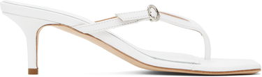 Tilbehør Aeyde Aeyde Leigh Leather Toe-Post Heeled Sandals Hvid | A11-HS-GAIS55TB162-SS25-1020-007, 0