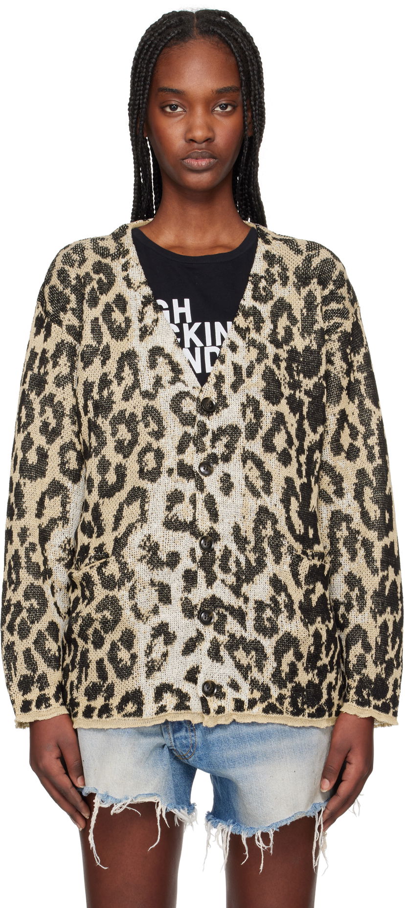 Sweater R13 R13 Boyfriend Cardigan Beige | R13WY268-Y192B