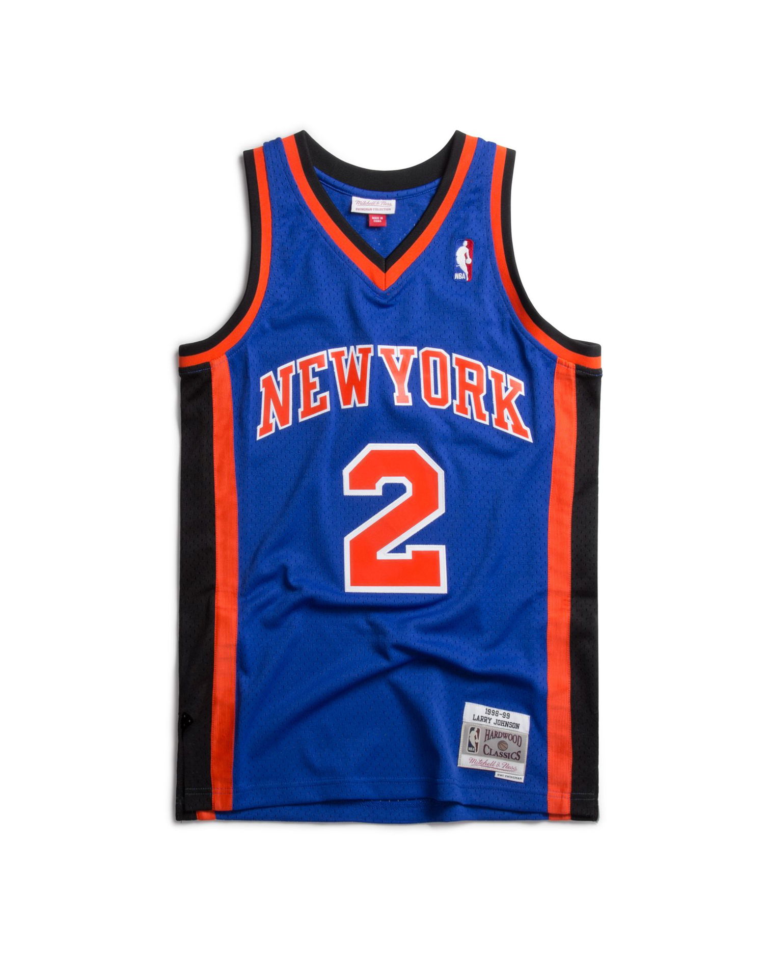 Jersey Mitchell & Ness Mitchell & Ness Hardwood Classics Swingman Jersey New York Knicks 1998-99 Larry Johnson #2 Blå | SMJYCP18007-NYKROYA98LJO, 0