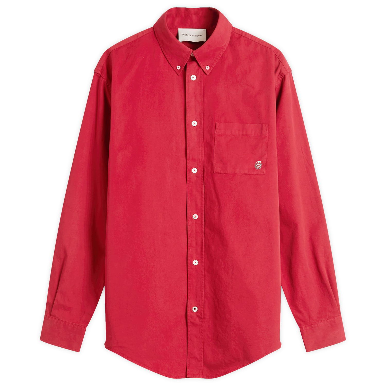 Skjorte Drôle de Monsieur Mirror Long Sleeve Button-Up Shirt Rød | I-SH240-CO178-RD, 0