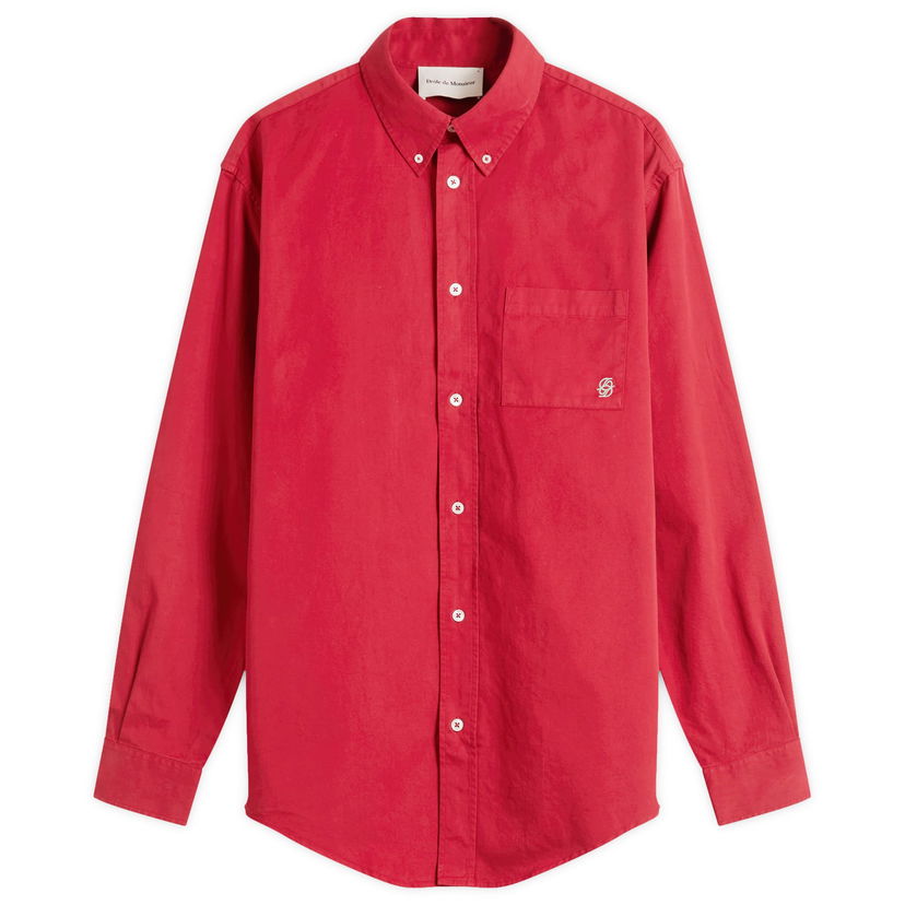 Skjorte Drôle de Monsieur Mirror Long Sleeve Button-Up Shirt Rød | I-SH240-CO178-RD