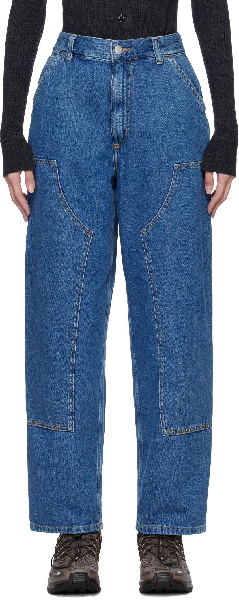 Jeans Carhartt WIP Double Knee Relaxed Fit Jeans Blå | I034229 0106
