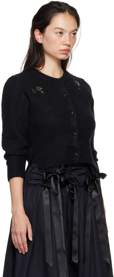 Sweater Simone Rocha Simone Rocha Cropped Alpaca Knit Cardigan Sort | MIMK2TB 0657, 1