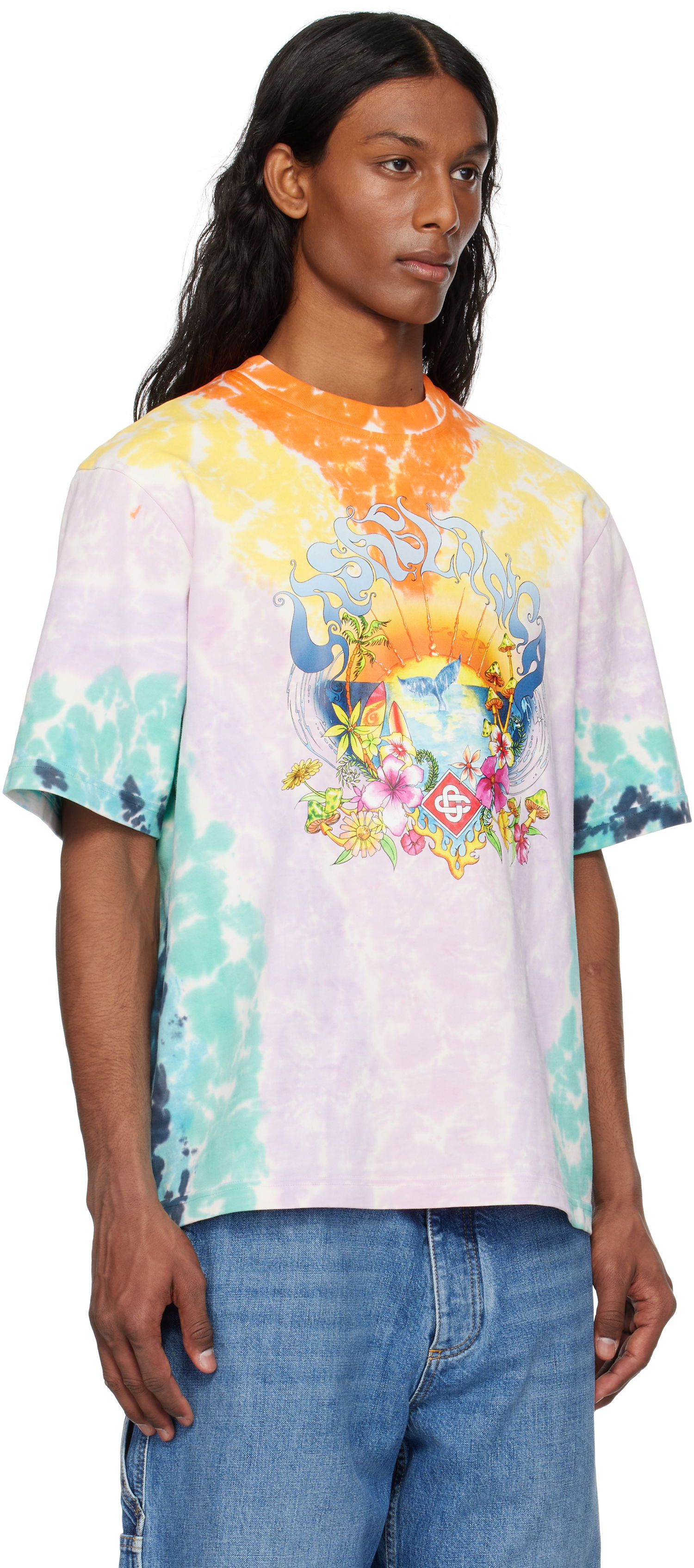 T-shirt Casablanca Casablanca Surf Trip Tie Dye T-Shirt Flerfarvet | MS25-JTS-027-01, 1