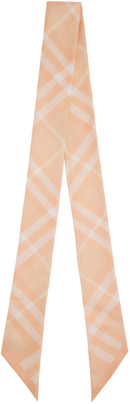 Tørklæde Burberry Skinny Check Silk Scarf Lyserød | 8083299