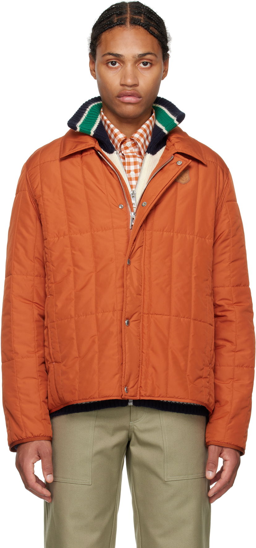 Bomberjakke MAISON KITSUNÉ Quilted Blouson Jacket Orange | NM02104WQ4042