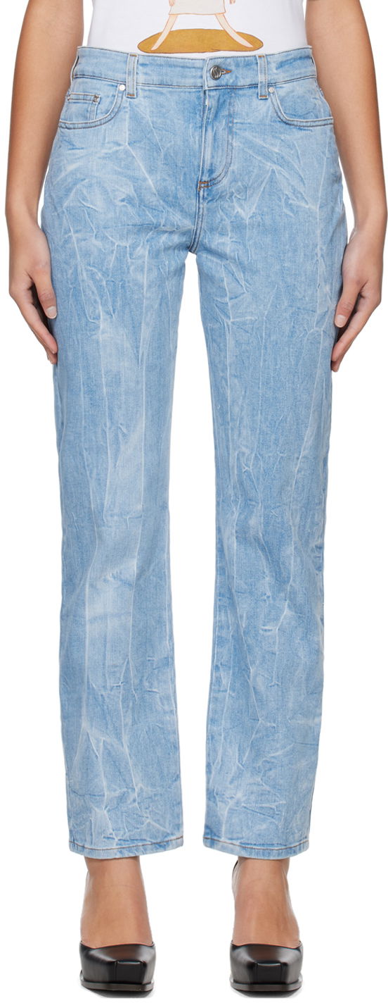 Jeans Stella McCartney Stella McCartney Crinkle Wash Jeans Blå | 6D00293SPH08