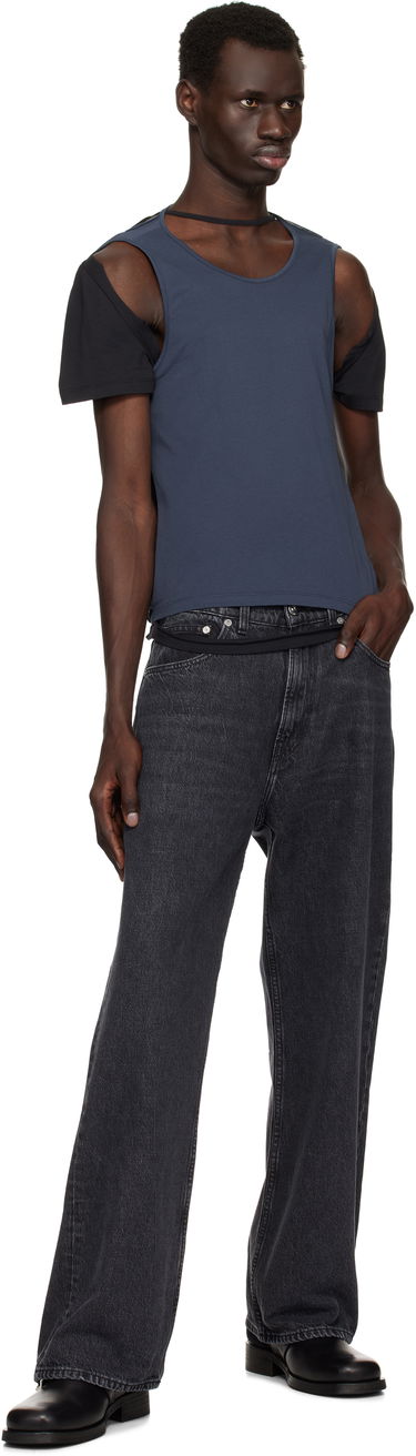 Tanktop Eckhaus Latta Eckhaus Latta Navy Hugging T-Shirt Blå | 1203-EL-PS25-B - BLACKBERRY, 3