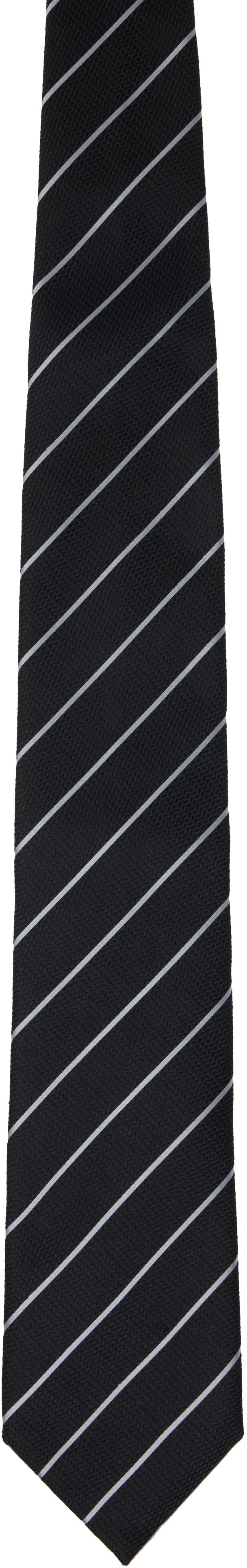 Bælter Tom Ford Tom Ford Striped Tie Sort | STE001-S0082