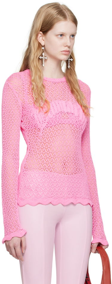 Sweater Blumarine Pink Scalloped Sweater Lyserød | P344M026A, 1