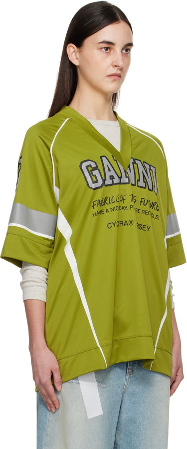 Jersey GANNI GANNI Future Mesh Oversized T-Shirt Grøn | T4299, 1