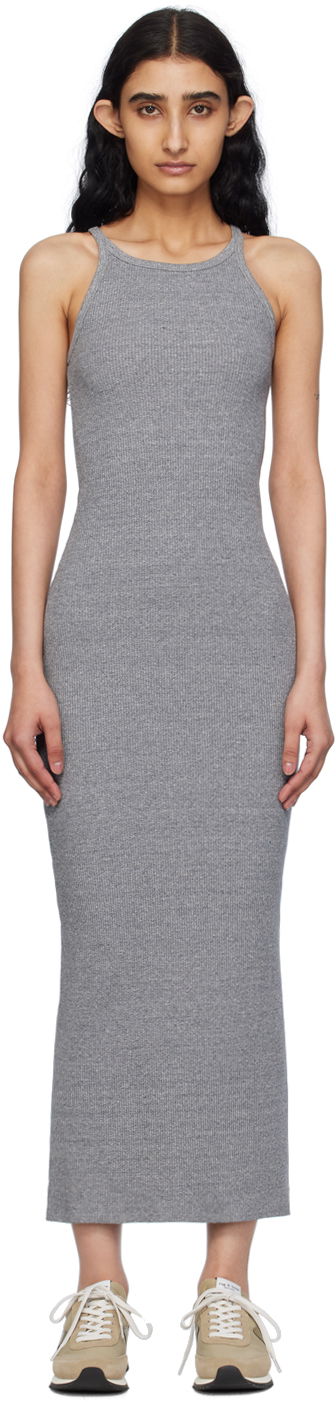 Kjole rag & bone Rag & Bone Essential Ribbed Tank Midi Dress Grå | WCC24S3007CA07, 0