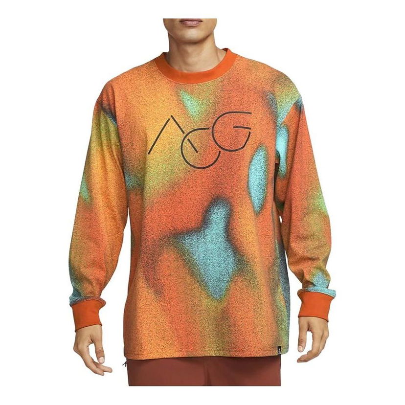Sweater Nike ACG ACG Allover Print Long Sleeve Orange | DV9664-719