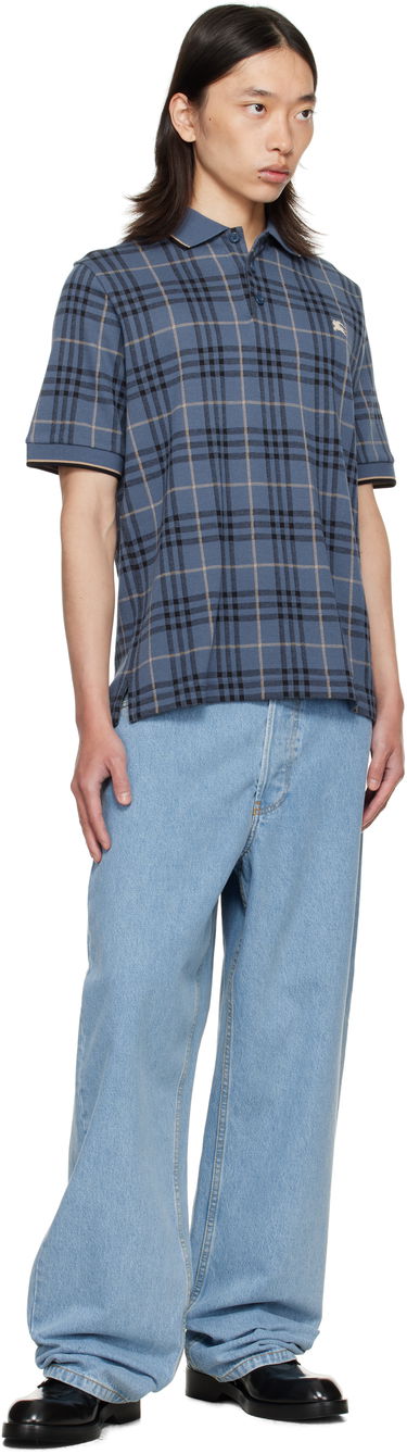 Polo skjorte Burberry Burberry Check Cotton Polo Blå | 8110104, 3