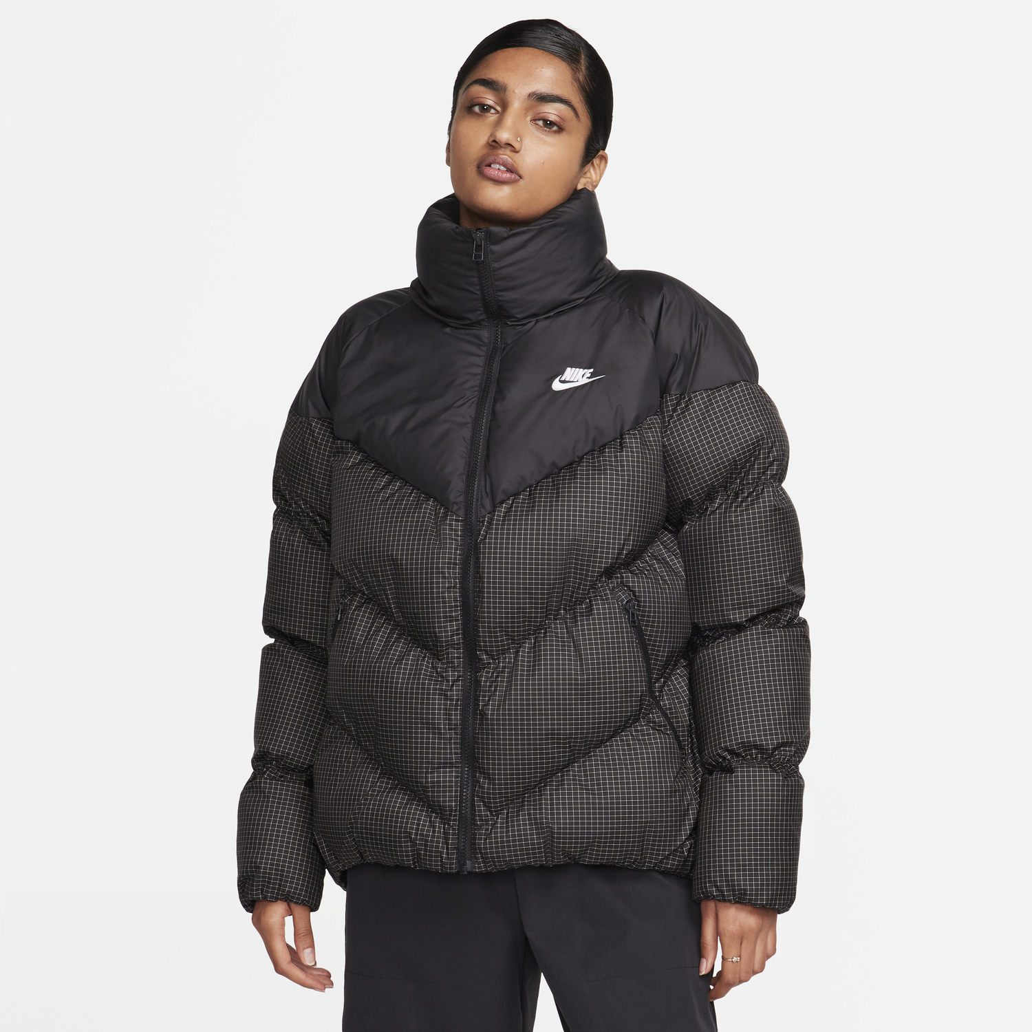 Puffer jakke Nike Therma-FIT Sportswear Windpuffer Sort | FB8788-010, 0