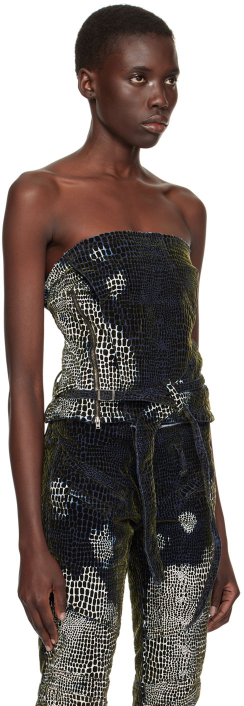 Tanktop Ottolinger Ottolinger Patterned Denim Tube Top Blå | 1704802, 1