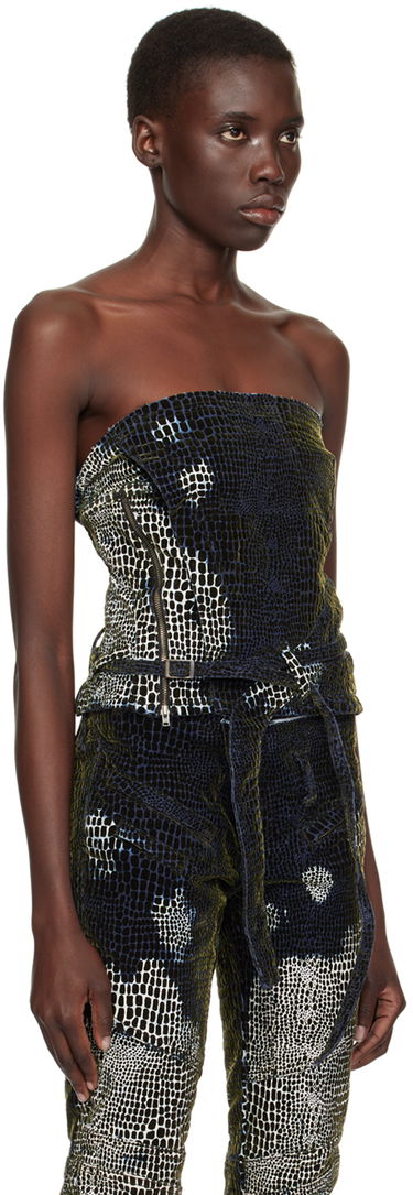 Tanktop Ottolinger Ottolinger Patterned Denim Tube Top Blå | 1704802, 1