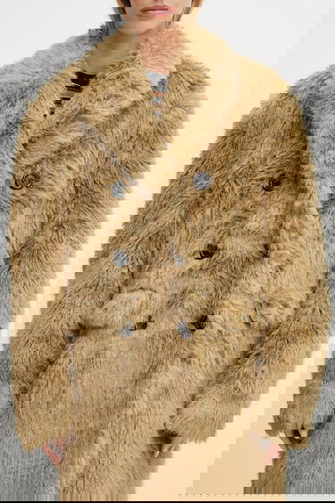 Frakker Andersson Bell Andersson Bell Fields Fur Double-Breasted Coat Beige | awa727w, 3