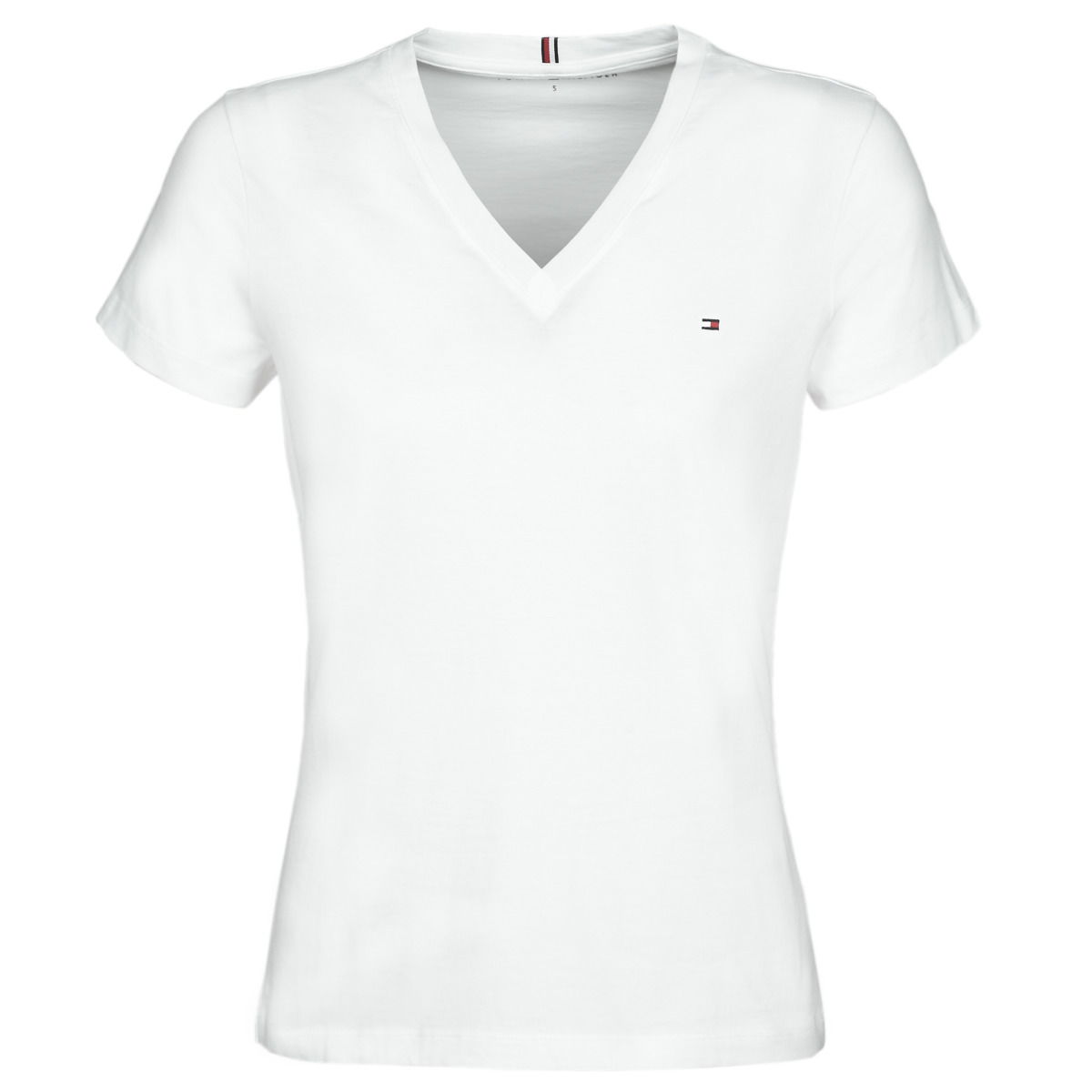 T-shirt Tommy Hilfiger HERITAGE V-NECK TEE Hvid | WW0WW24969-100-NOS, 0