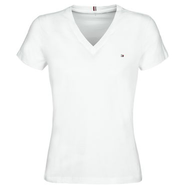 T-shirt Tommy Hilfiger HERITAGE V-NECK TEE Hvid | WW0WW24969-100-NOS, 0