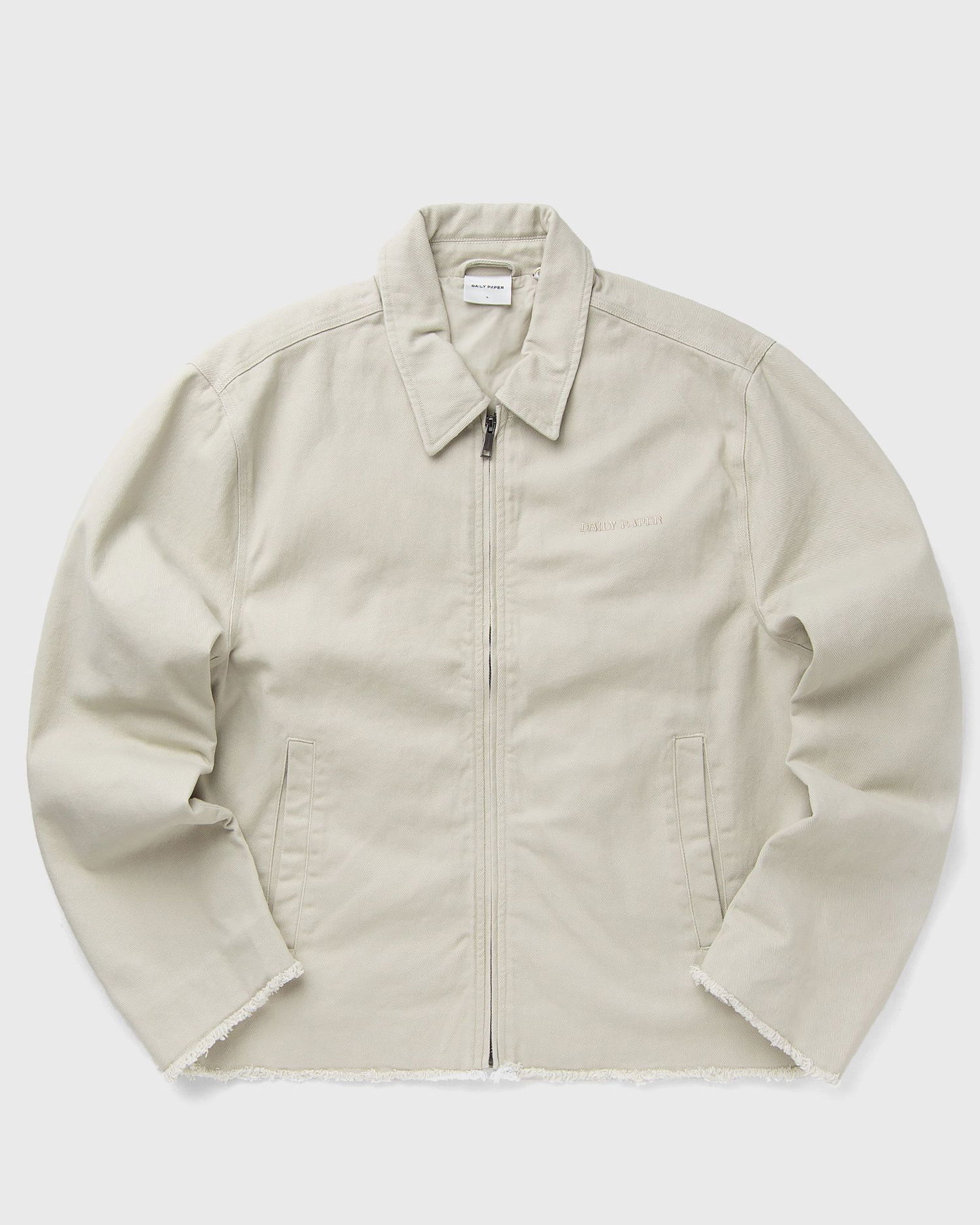 Jakke DAILY PAPER Twill Workwear Frayed Hem Full-Zip Jacket Beige | 2513099, 0