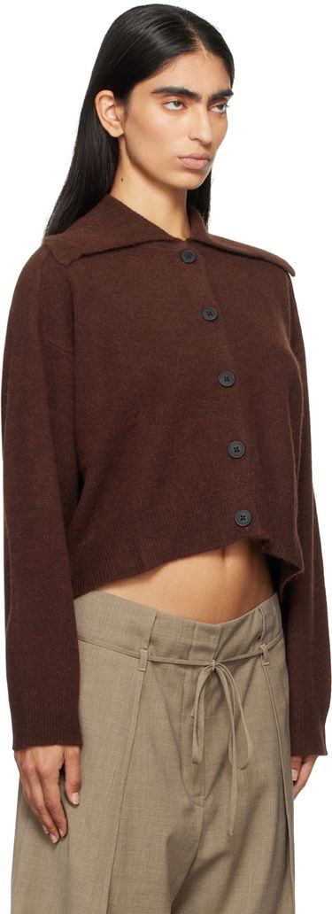 Sweater Loulou de Saison Loulou de Saison Sao Cropped Cardigan Brun | SAO, 1