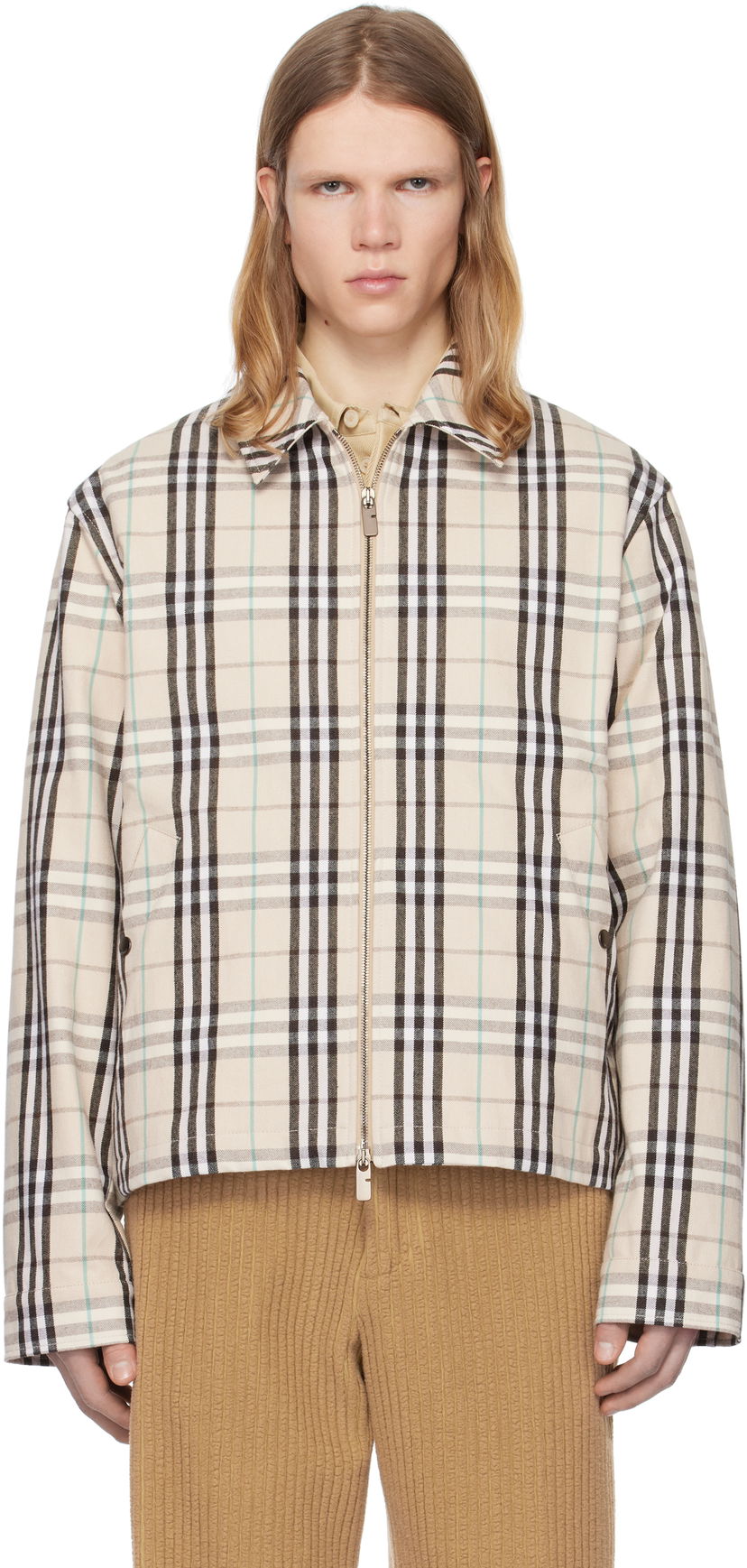 Jakke Burberry Burberry Check Cotton Harrington Jacket Beige | 8101040
